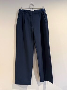 Abercrombie & Fitch Navy Wide-Leg Women's Trousers